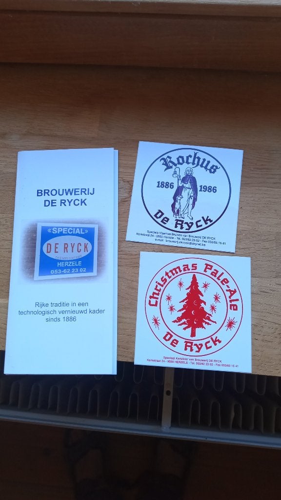 de rijck 2 stickers + folder / herzele, Collections, Enlèvement ou Envoi