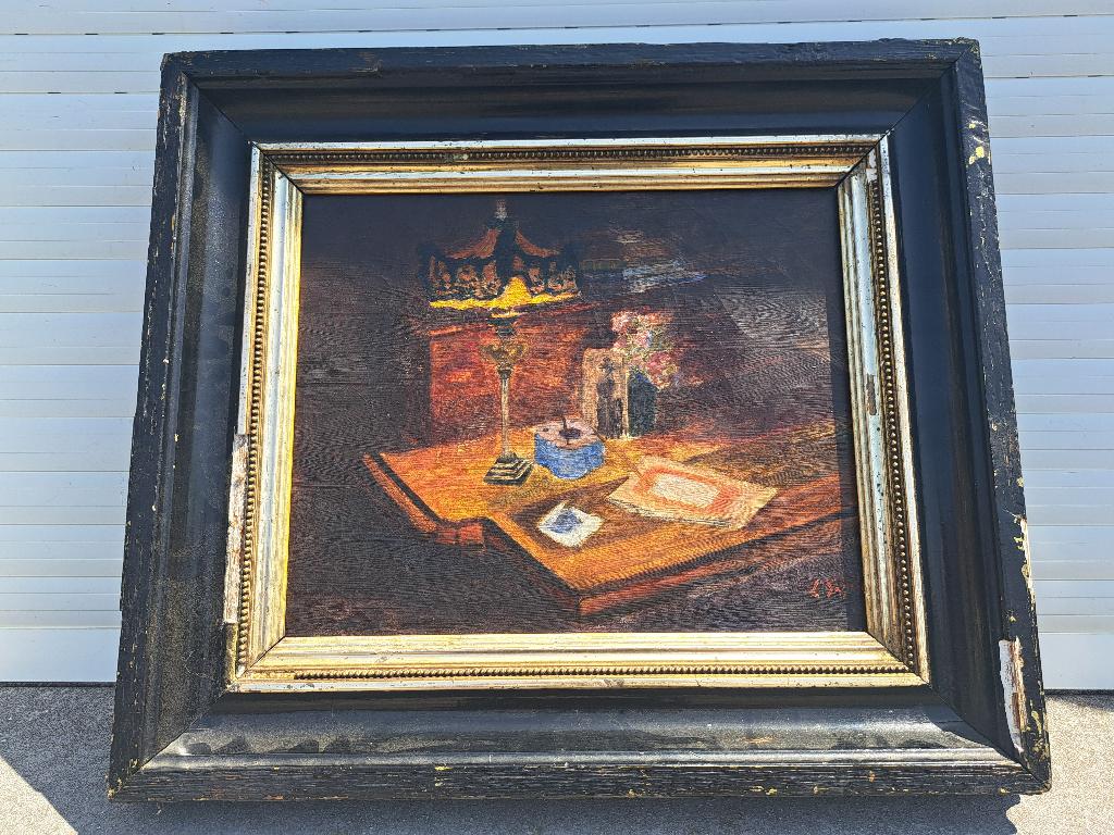 huile sur toile signe leo engels, Enlèvement ou Envoi