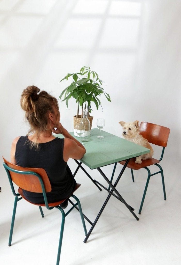Franse Stijl Klaptafels Bistro tafels Kopergroen, Ophalen