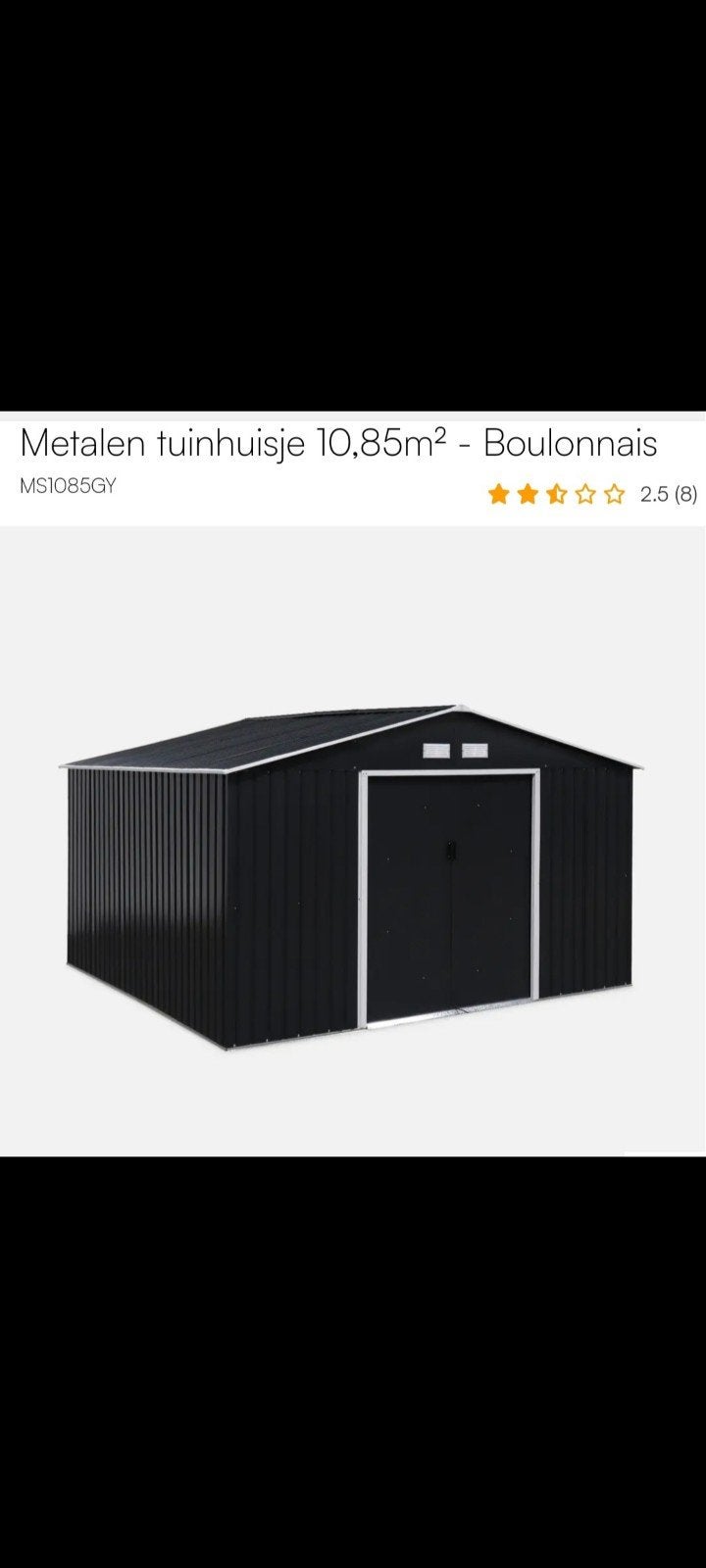 Metalen tuinhuis 10.85m Nieuwstaat !, Ophalen, 200 tot 400 cm, Tuinhuis, Nieuw