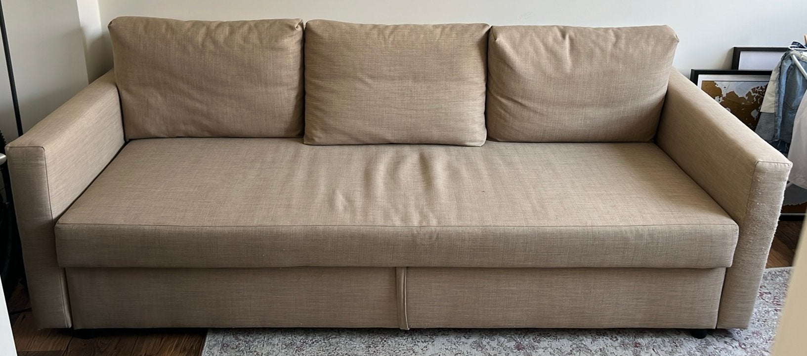 Canapé-lit IKEA (3 places), 90 cm, Comme neuf, Enlèvement, Crème