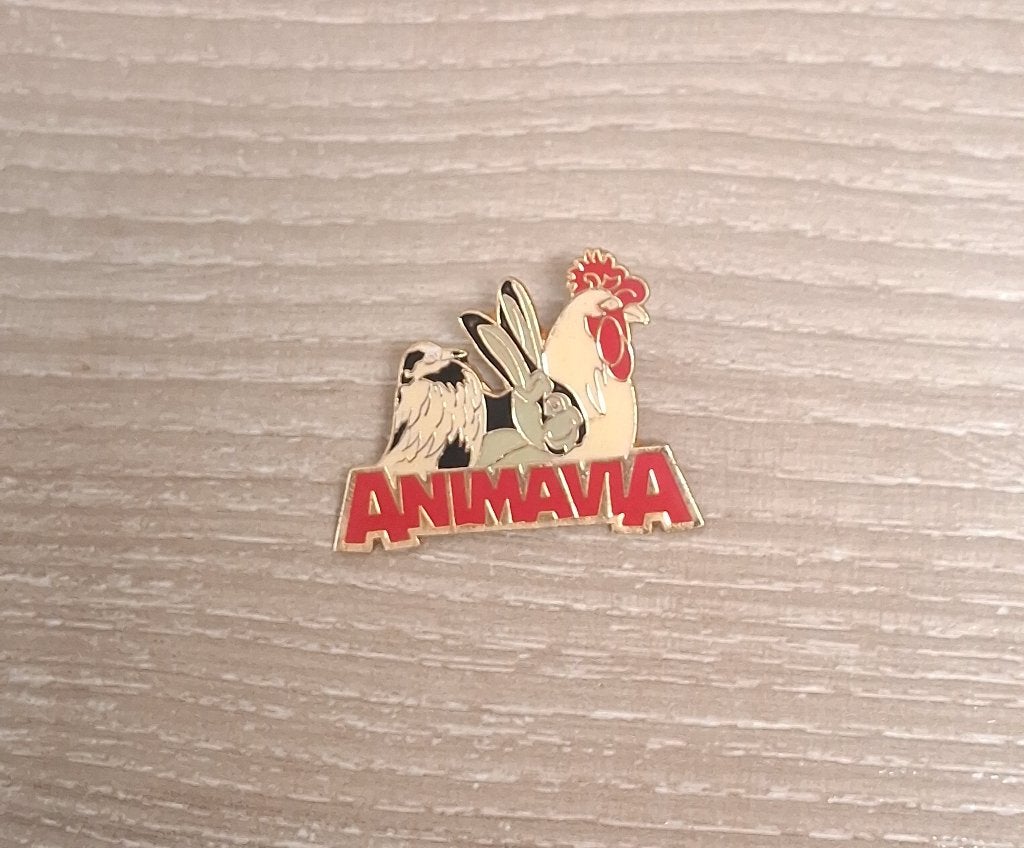 PIN - ANIMAVIA - VOGEL - KONIJN - KIP, Verzenden, Gebruikt, Dier of Natuur, Speldje of Pin
