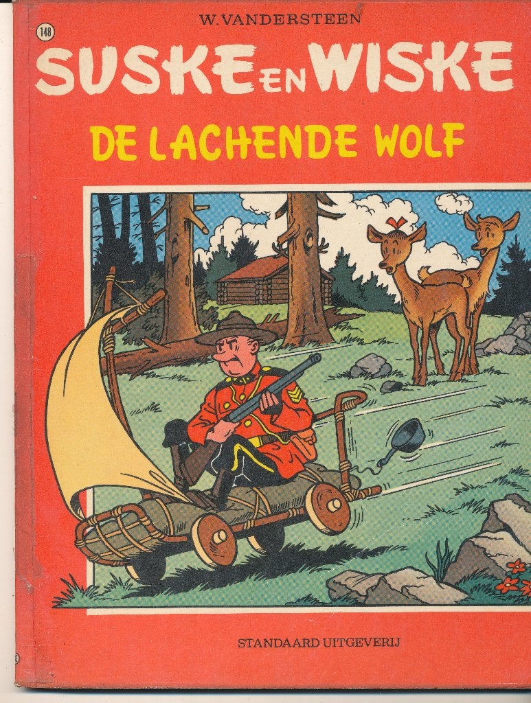 148 Suske en Wiske 1974 - De lachende wolf ( 1' druk ), Boeken, Gelezen, Willy Vandersteen, Eén stripboek, Ophalen of Verzenden