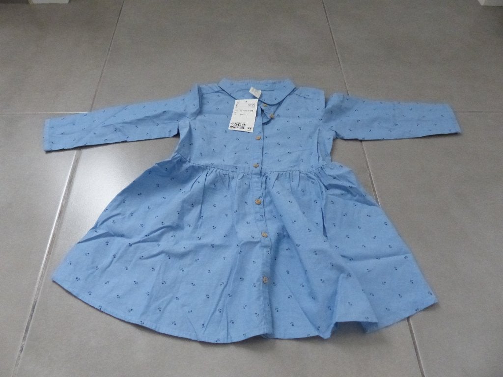 Robe bleue H&M avec étiquette - taille 92, Enfants & Bébés, Vêtements enfant | Taille 92, Robe ou Jupe, Enlèvement ou Envoi, H&M