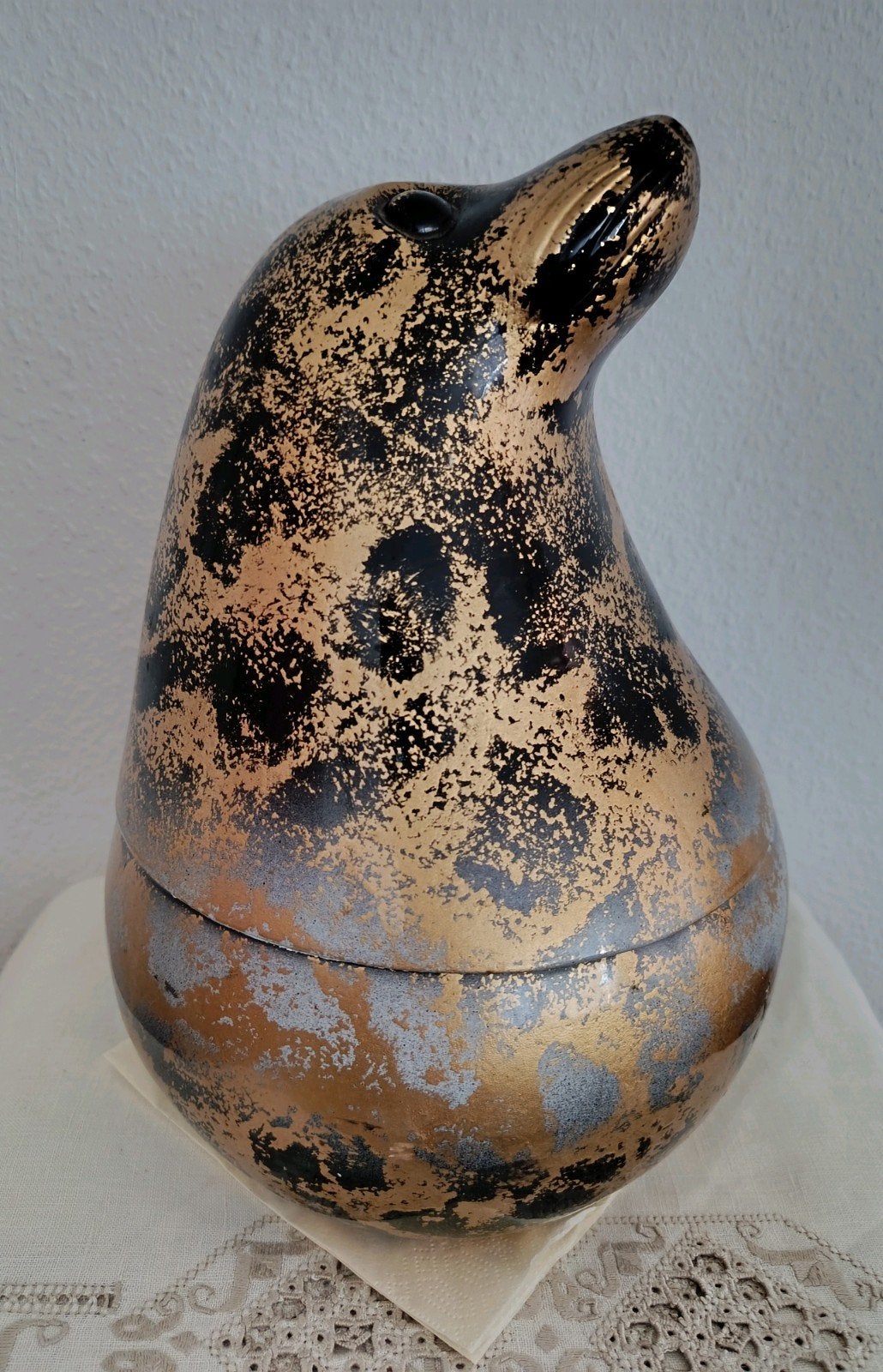 1980's, otarie seau à glace, plastique h.29cm, Enlèvement