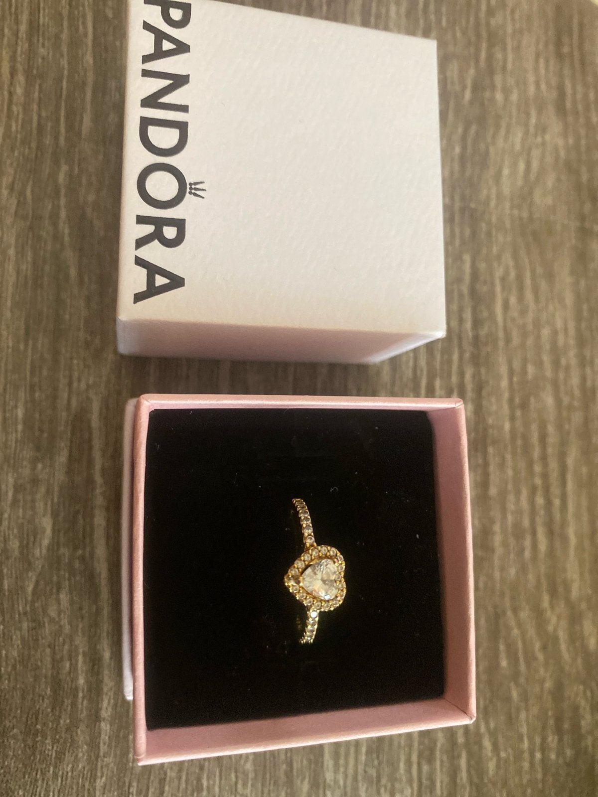 Pandora elevated heart ring 14k goud zircoon, Ophalen of Verzenden, Zo goed als nieuw, Goud