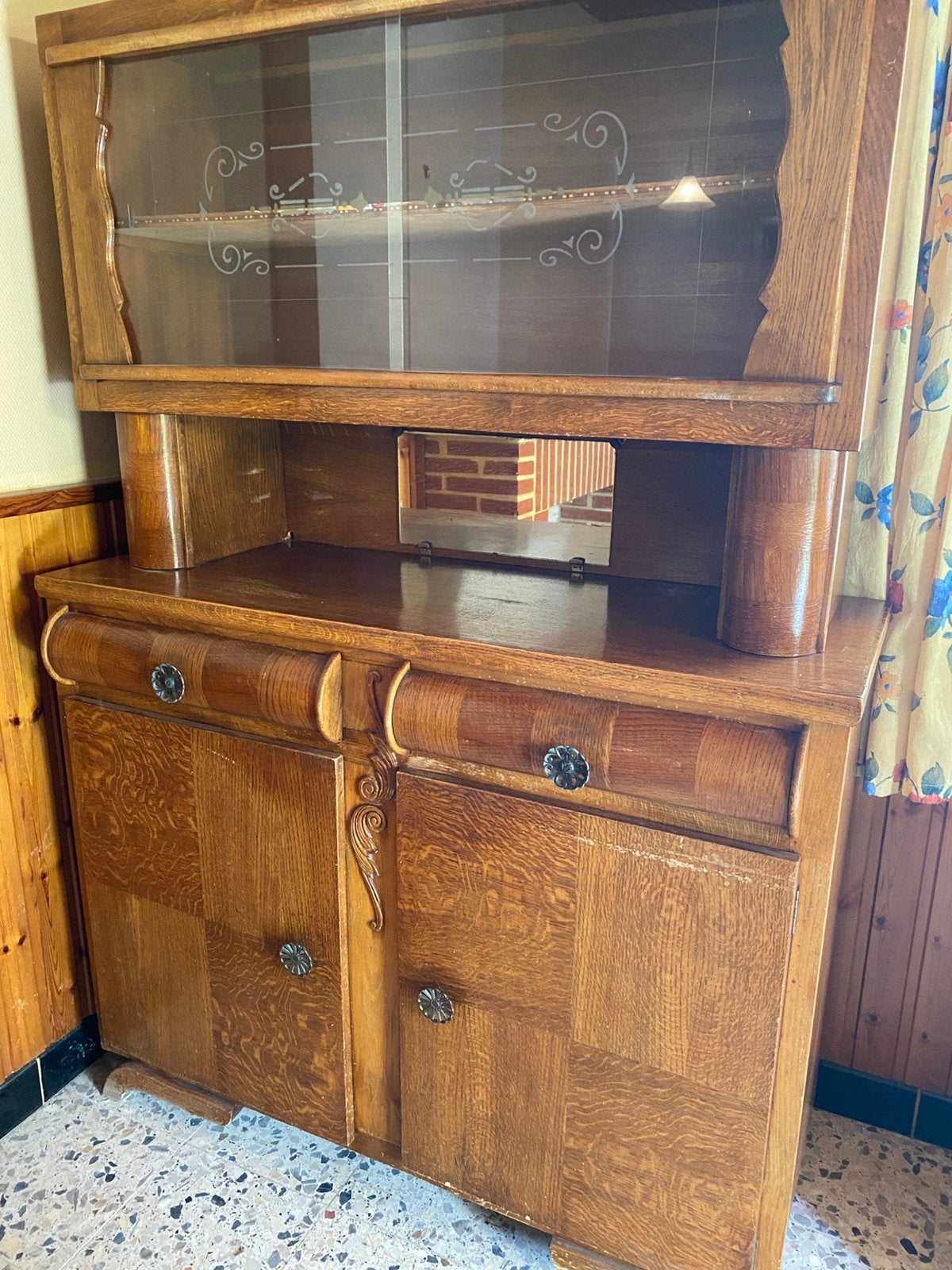 Vintage dressoir met twee lichamen uit de Art Deco-periode., Huis en Inrichting, Kasten | Secretaires, Ophalen, Gebruikt, Art déco