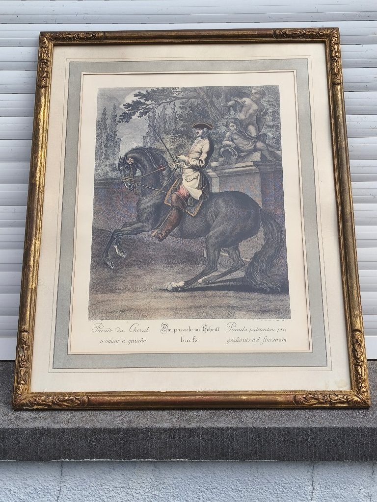 Lithographie parade au cheval, Enlèvement ou Envoi, Lithographie