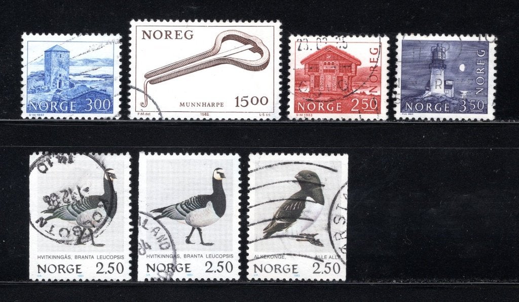 NORVÈGE Lot 1982-1983 timbré, Timbres & Monnaies, Timbres | Europe | Scandinavie, Envoi, Norvège, Affranchi