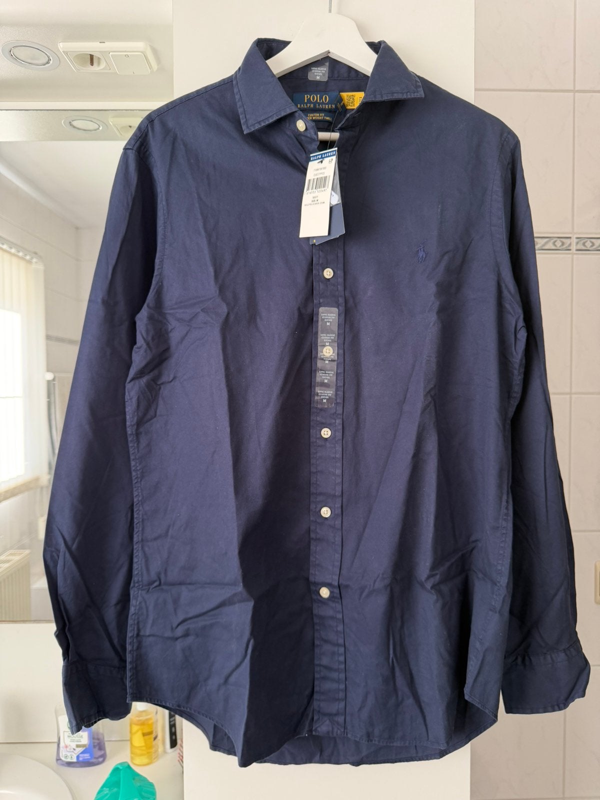 Polo Ralph Lauren hemd navy maat M - nieuw met label, Ophalen of Verzenden, Nieuw, Blauw, Halswijdte 39/40 (M)