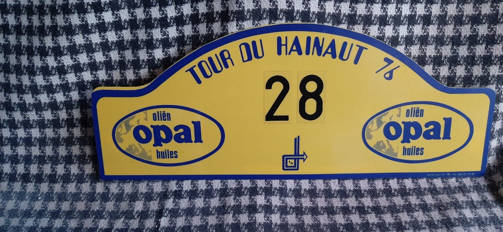 Plaque de rallye du Tour du Hainaut 1976 Perdiens Boedel, Enlèvement ou Envoi, Comme neuf