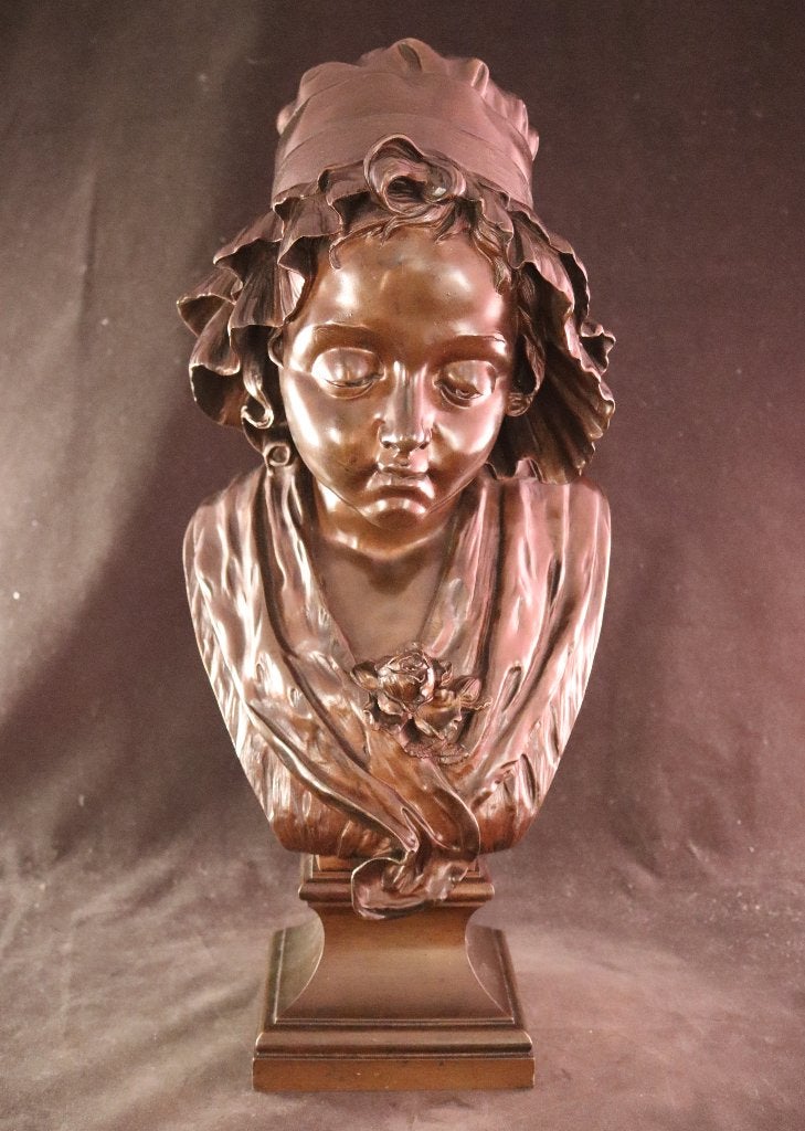 Grand buste en bronze ancien, Enlèvement ou Envoi, Buste