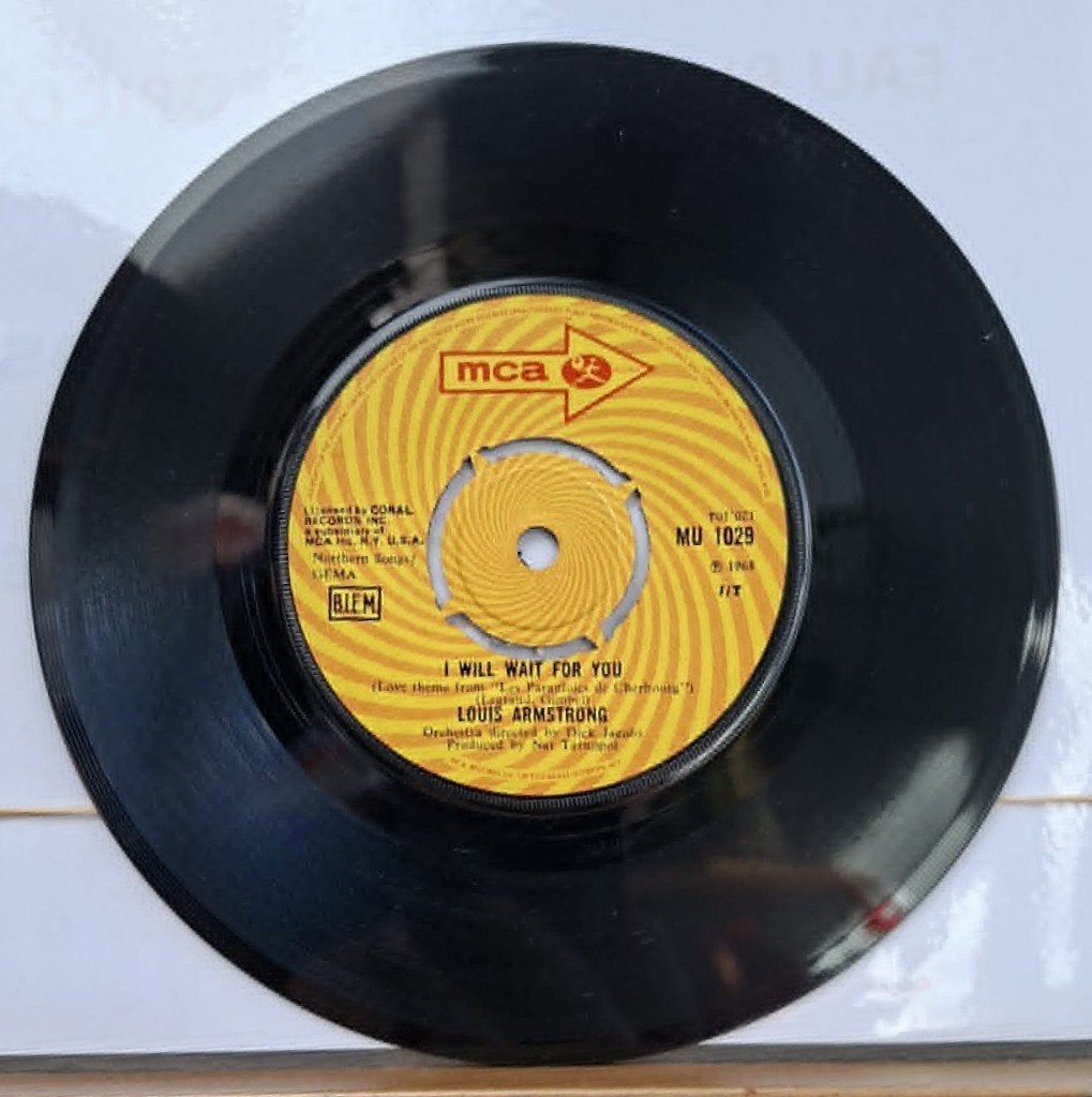 Popcorn Groove / Louis Armstrong - I Will Wait For You, Pressage original, Enlèvement ou Envoi, 7 inch, Utilisé