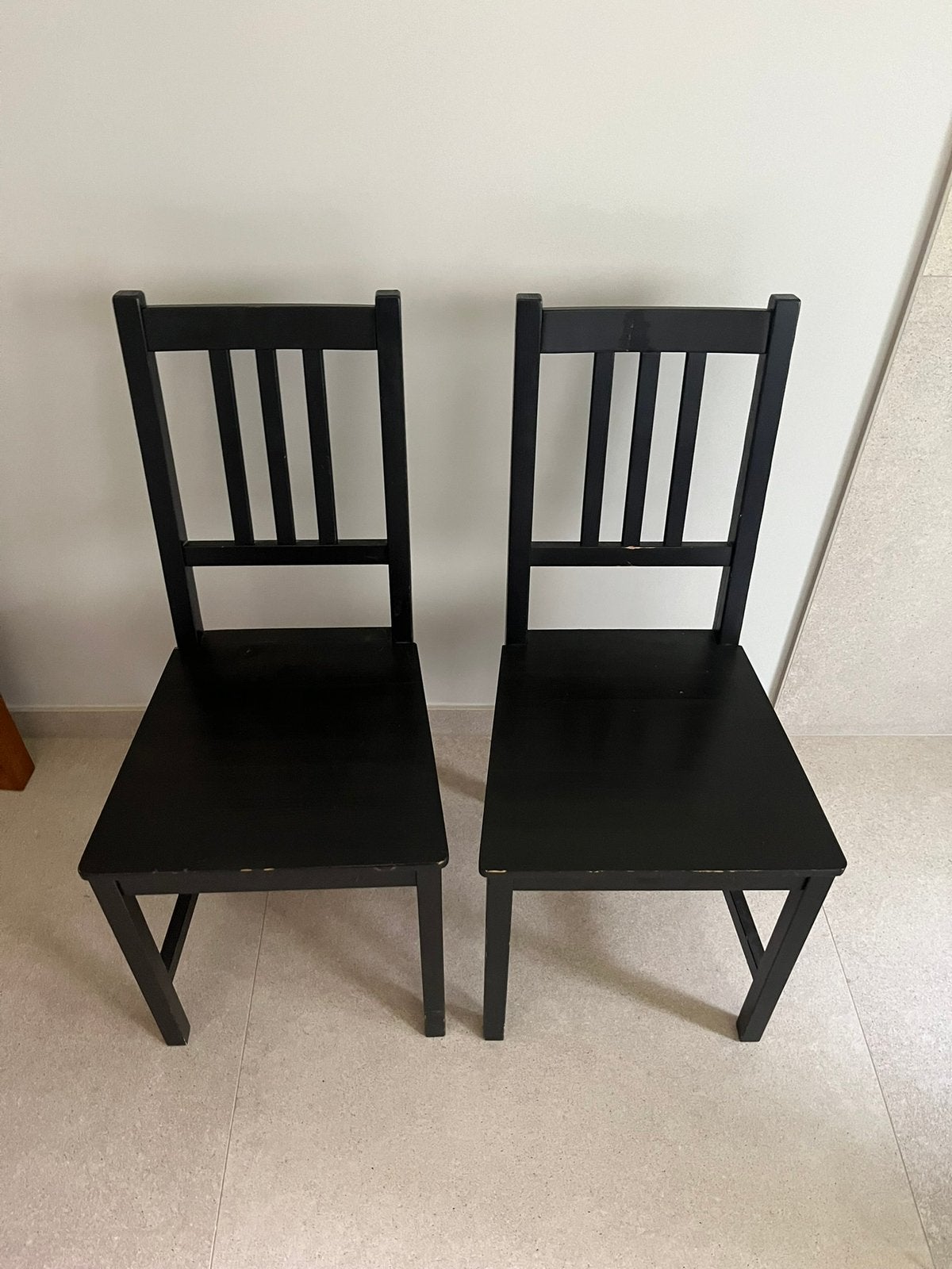 Vier ikea stoelen (Stefan), Huis en Inrichting, Stoelen, Ophalen, Gebruikt, Zwart, Vier