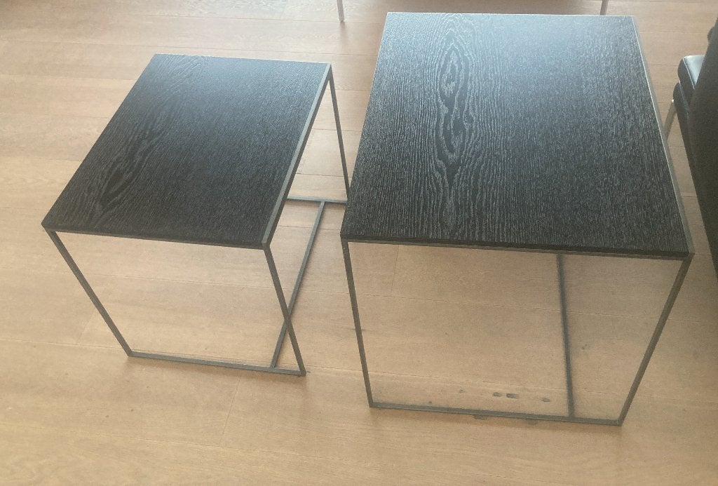 Set de 2 tables d'appoint gigognes Cube Interni Edition, 55 à 75 cm, Strak minimalistisch, Enlèvement, Rectangulaire