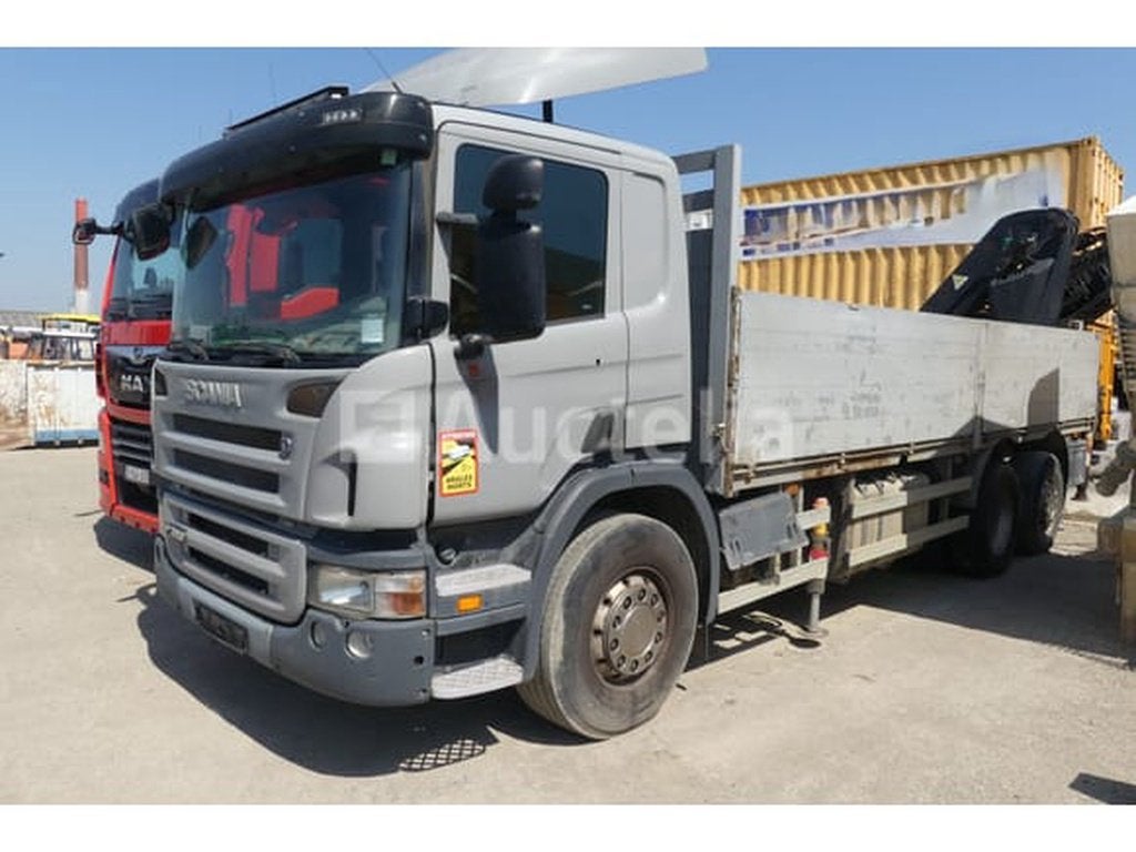 Camion plateau ridelle avec grue Scania PRT (P380) (2008-532, Autos, Achat, Autres carburants, TVA déductible, Scania