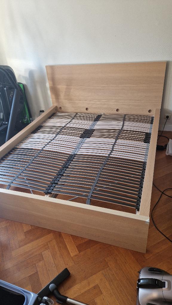 Lit IKEA MALM à vendre – cadre de lit + sommiers + matelas, Huis en Inrichting, Slaapkamer | Bedden, Gebruikt, Tweepersoons, 160 cm