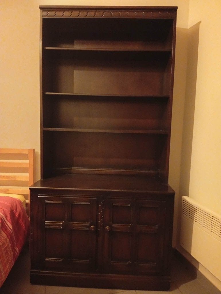 Set 3 meubles ERCOL orme massif / iepenhout, Ophalen, Gebruikt, 100 tot 150 cm, Met lade(s)