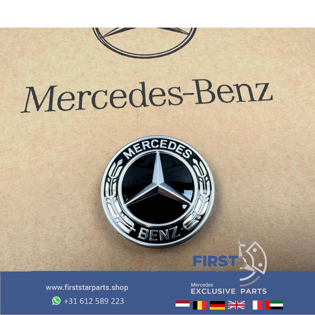MOTORKAP LOGO ZWART EMBLEEM Mercedes A B C CLA GLA E GLC GLE, Utilisé, -, -, Enlèvement ou Envoi