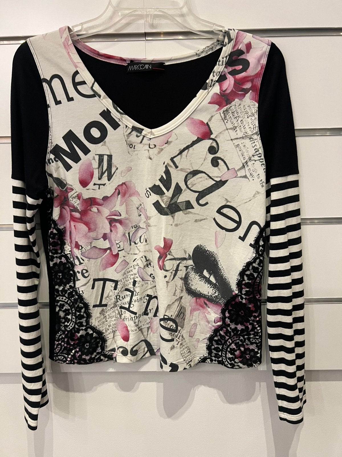 Marc cain t shirt met v-hals en lange mouwen, Kleding | Dames, T-shirts, Zo goed als nieuw, Ophalen of Verzenden