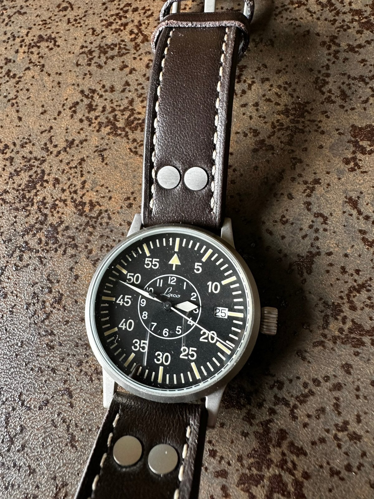 Laco horloge, Handtassen en Accessoires, Horloges | Antiek, Ophalen, Staal, Met bandje, Polshorloge