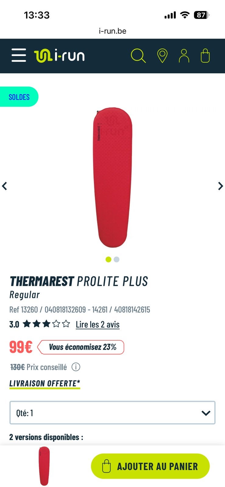 Therma-Rest slaapmat, Ophalen, Zo goed als nieuw
