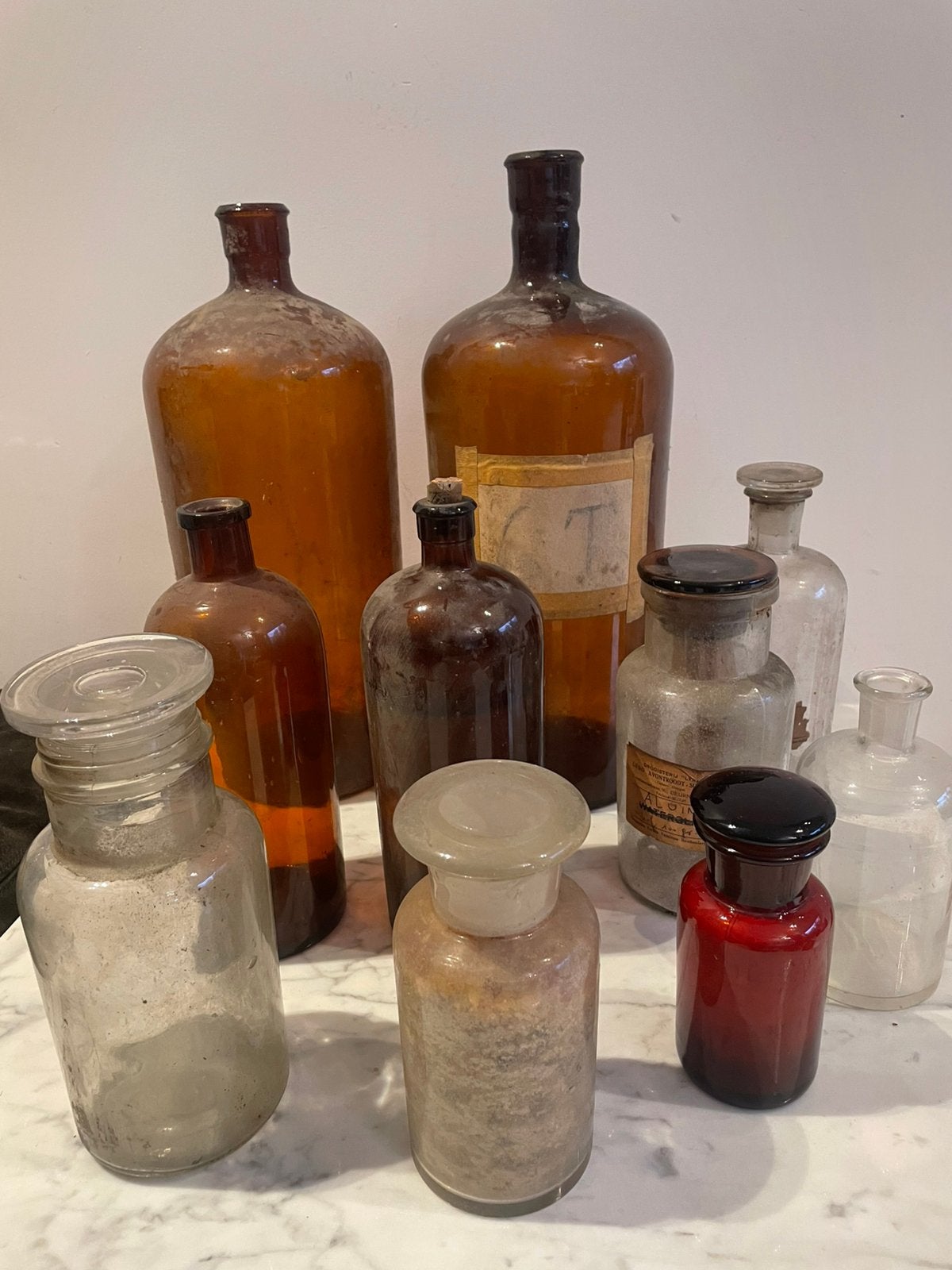Antieke apothekers flessen, Divers, Produits alimentaires, Enlèvement