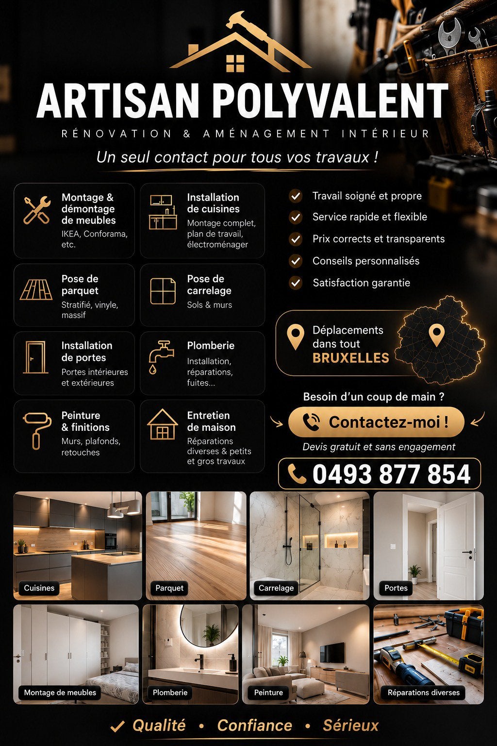 Artisan polyvalent/installateur/montage de meubles, Huis en Inrichting, Ophalen of Verzenden