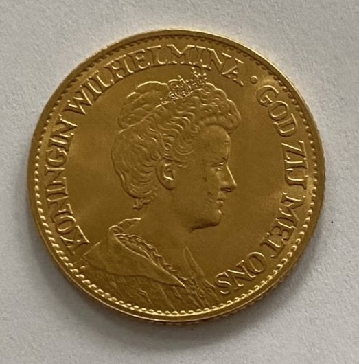 Nederland, Holland 10 Gulden or, Enlèvement, Reine Wilhelmine, 10 florins, Or