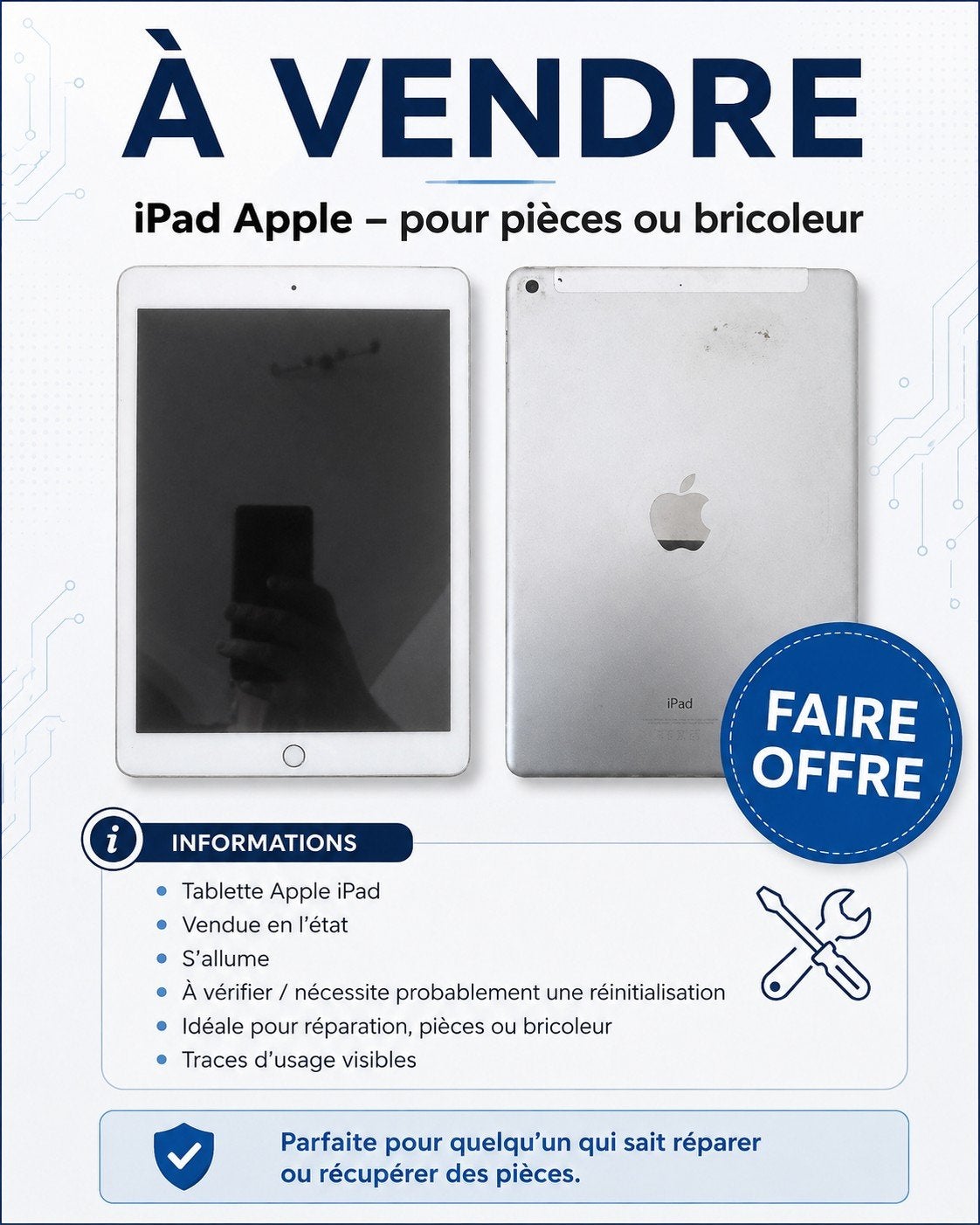 iPad voor klusjesman of onderdelen, Ophalen of Verzenden