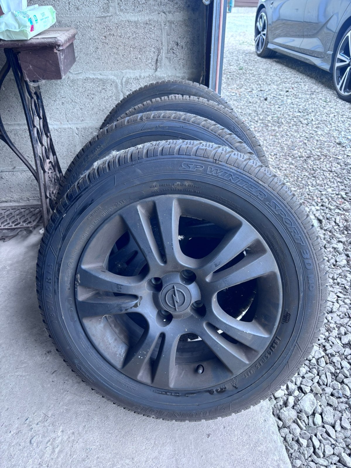 Opel Corsa D winterset, Auto-onderdelen, Banden en Velgen, Ophalen, Gebruikt, 15 inch, Band(en)