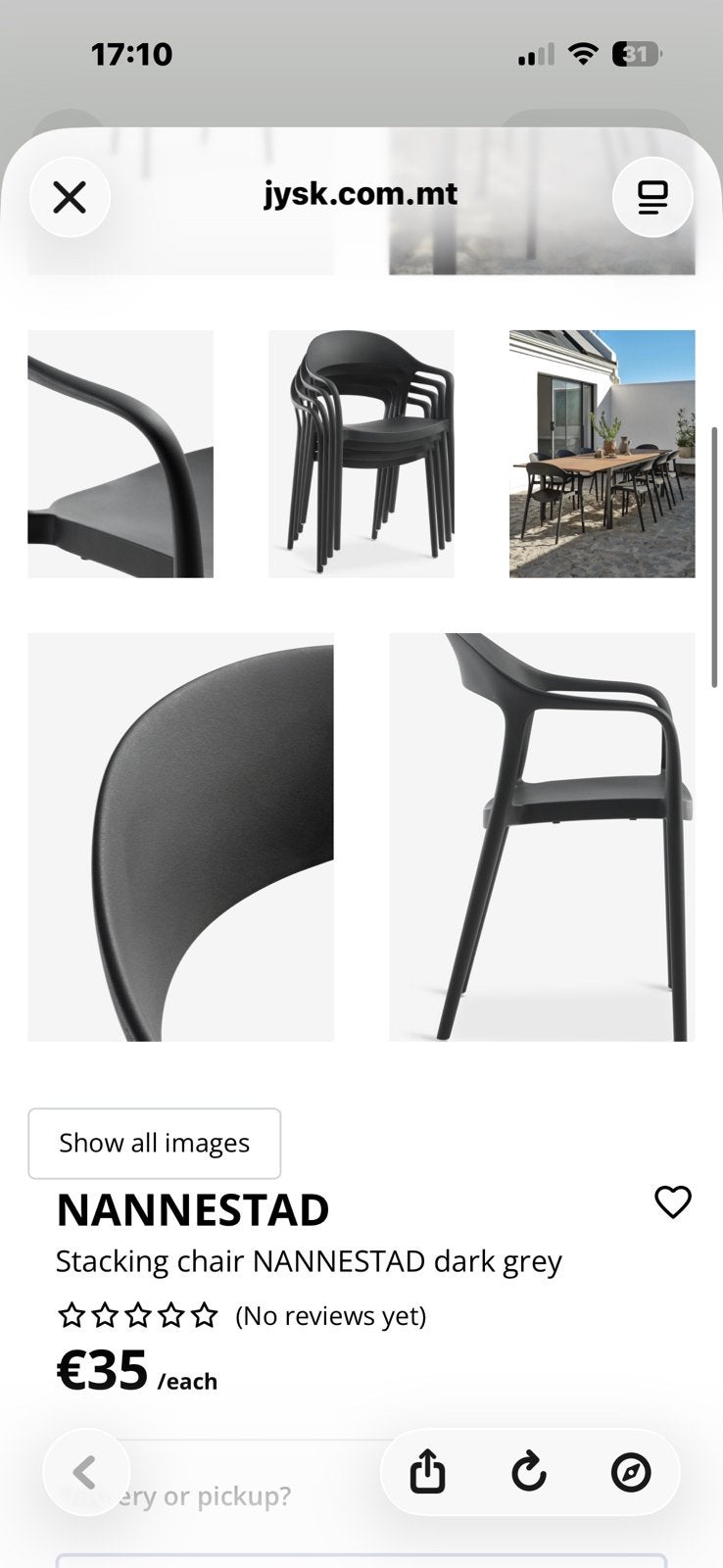 Stacking chaises NANNESTAD dark grey 16x, Enlèvement, Comme neuf