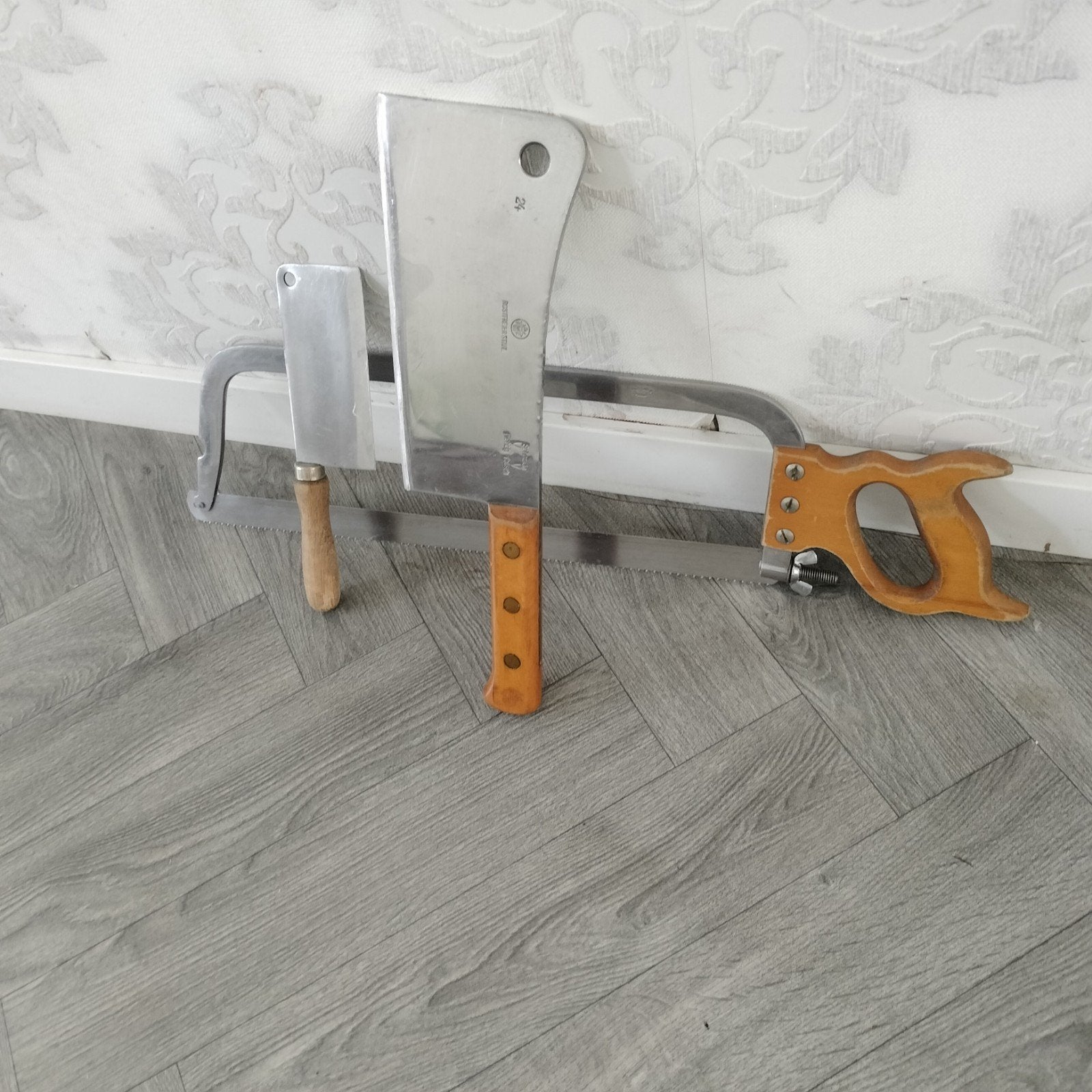 outils professionnels du boucher en inox massif, Enlèvement ou Envoi, Scie