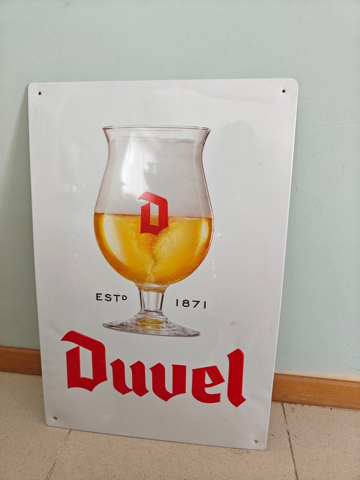 reclamebord Duvel 60*40cm, Verzamelen, Ophalen of Verzenden, Zo goed als nieuw, Duvel
