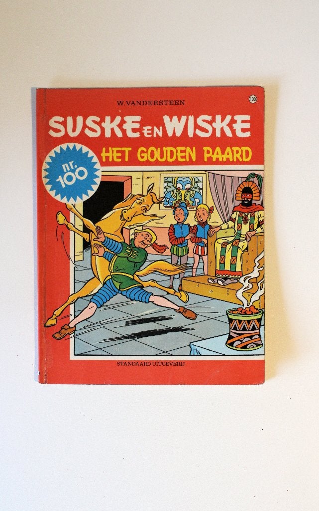 Suske en Wiske - Het goude paard Nr 100 (1ste druk), Gelezen, Willy Vandersteen, Eén stripboek, Ophalen of Verzenden