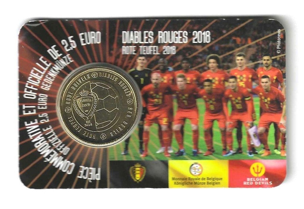 Belgique (coincard), 2 1/2 Euro 2018, Diables Rouges., Timbres & Monnaies, Monnaies | Europe | Monnaies euro, Enlèvement ou Envoi