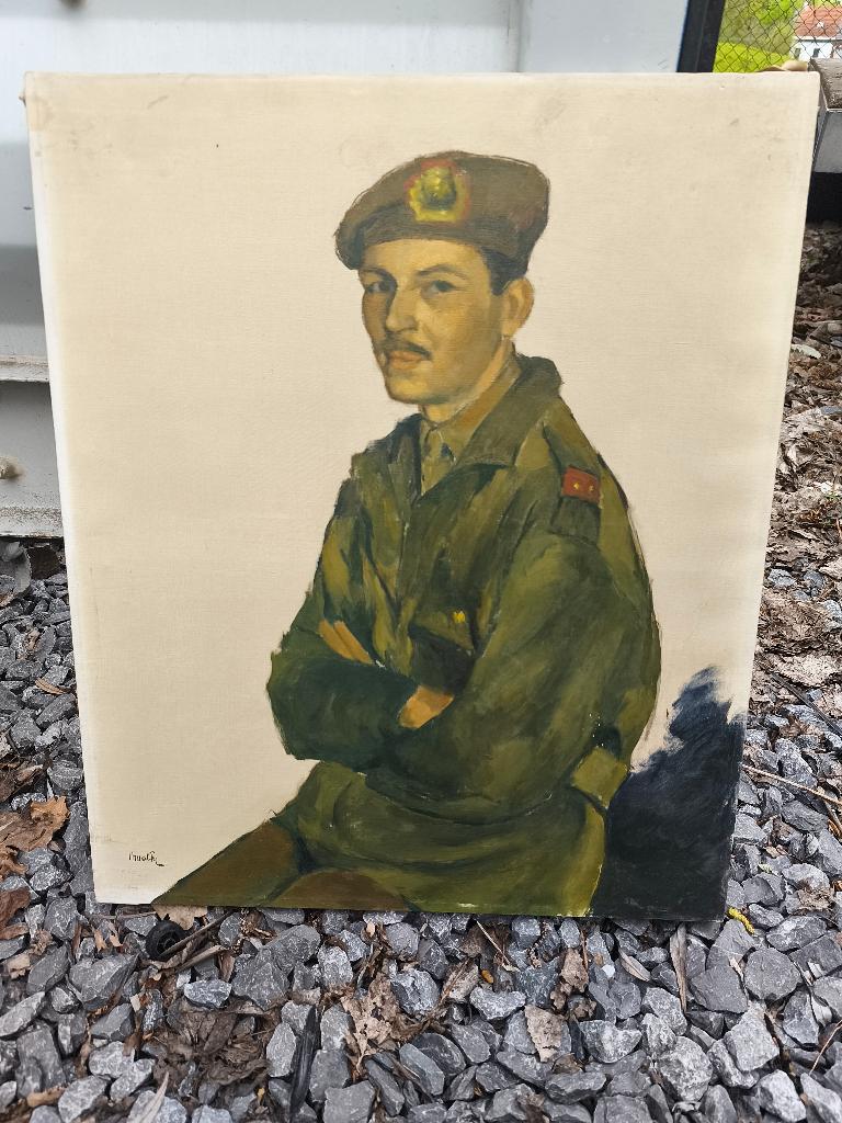 huile sur toile militaire signe henri mathy, Antiquités & Art, Art | Peinture | Classique, Enlèvement ou Envoi