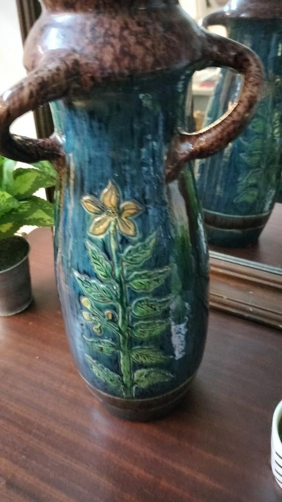 Fraaie Art-deco antieke keramische vaas door MADDIN Belgium, Antiek en Kunst, Ophalen