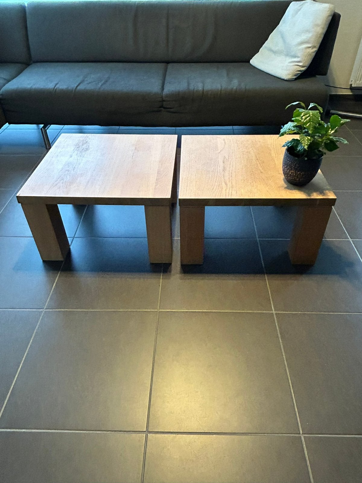 2 salontafels in lichte eik te koop, Huis en Inrichting, Tafels | Salontafels, Ophalen, Gebruikt, 50 tot 100 cm, 50 tot 100 cm