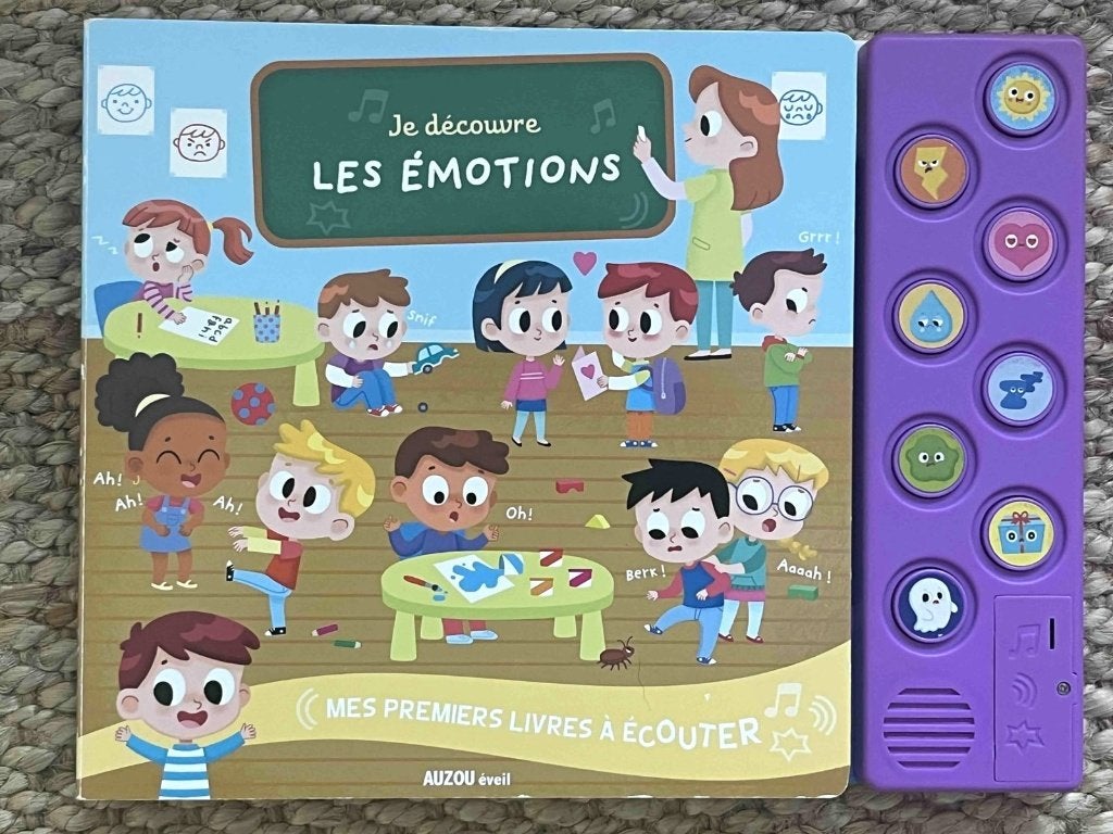 Livre sonore Auzou « Je découvre les émotions », Enlèvement ou Envoi, Comme neuf, 2 à 3 ans