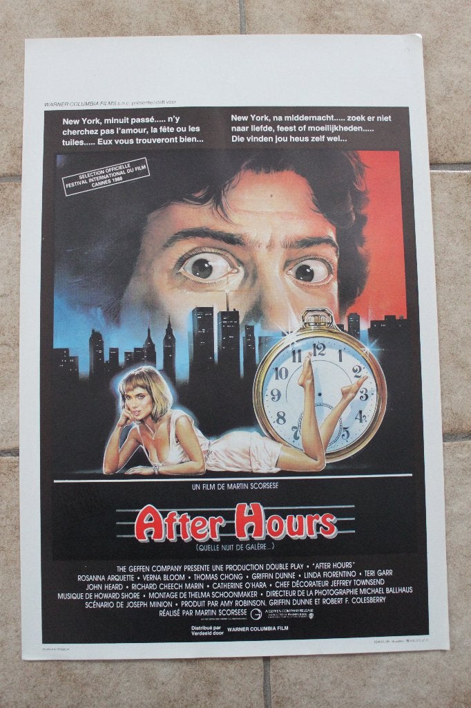 filmaffiche After Hours 1985 Martin Scorsese filmposter, Rechthoekig Staand, Ophalen of Verzenden, Zo goed als nieuw, A1 t/m A3