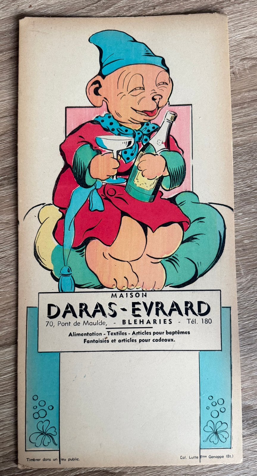 Carton publicitaire ancien, Enlèvement ou Envoi, Utilisé