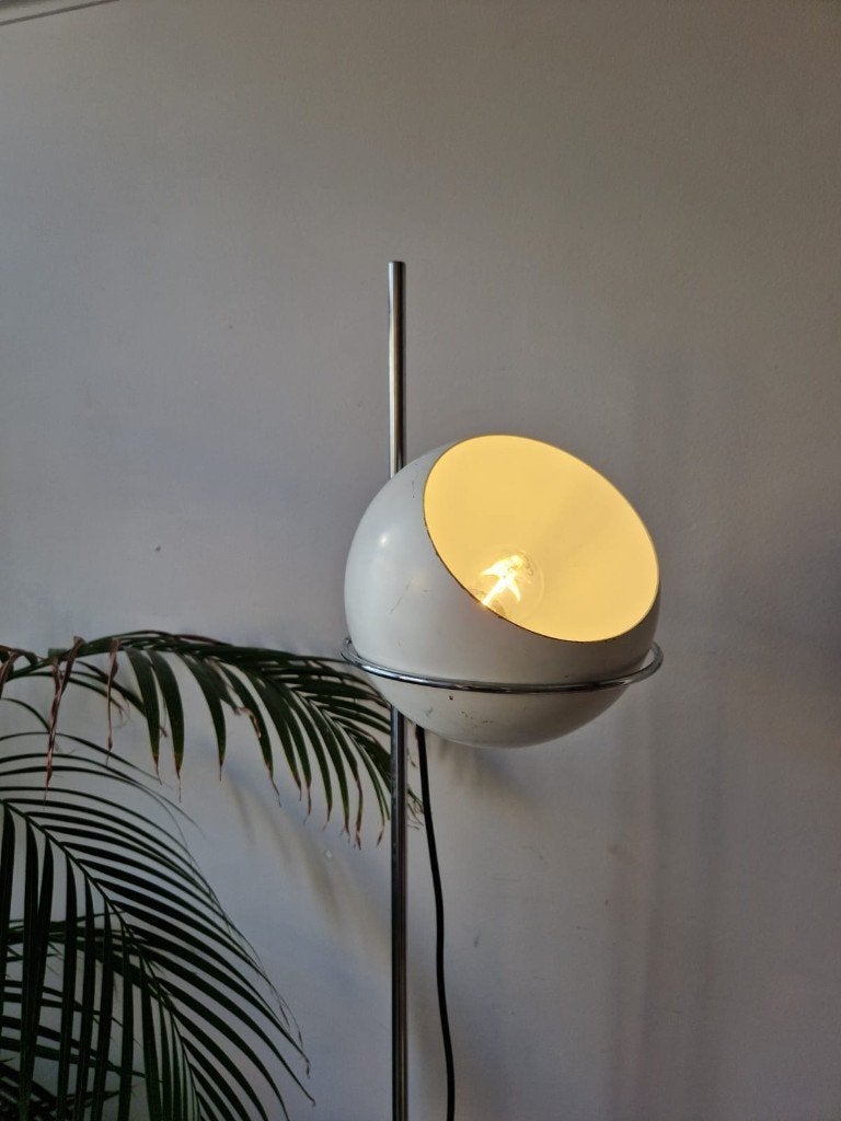 Vintage seventies bollamp | space-age staande lamp |, Huis en Inrichting, Ophalen, Gebruikt, 100 tot 150 cm, Vintage