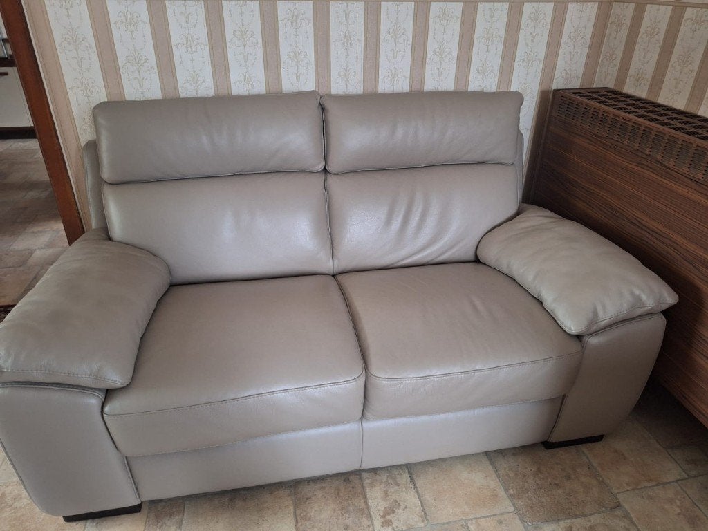 Lederen 2zit zetel, Ophalen, Gebruikt, 150 tot 200 cm, Tweepersoons