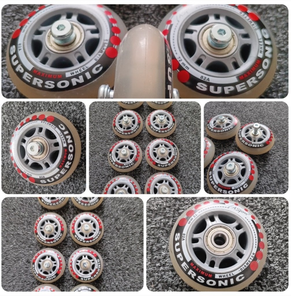 set van 8 nieuwe wielen voor inline skates (skeelers), Enlèvement ou Envoi, Neuf, Femmes, Roues ou Roulements