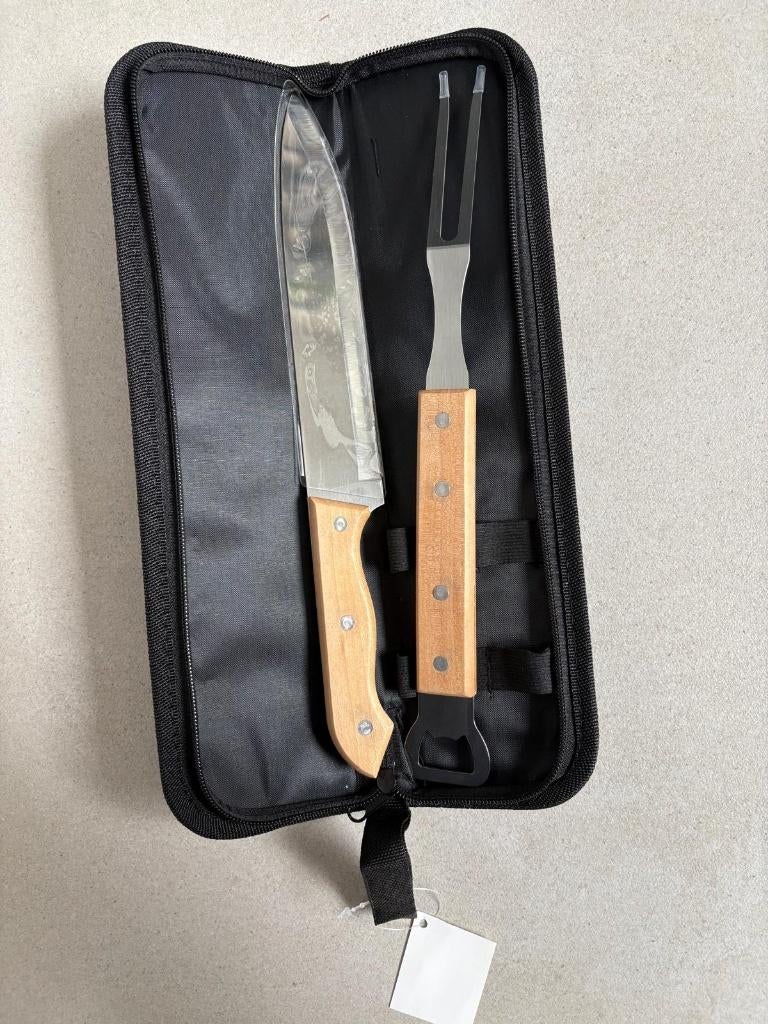 BBQ Set in etui - kwalitatief mes & carving vork, Ophalen of Verzenden, Nieuw, Jupiler