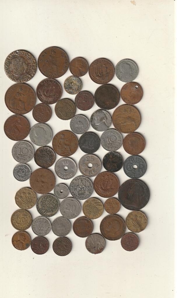 lot de 50 pièces très anciennes de 1860 à 1950,, Envoi, Autres pays, Monnaie en vrac