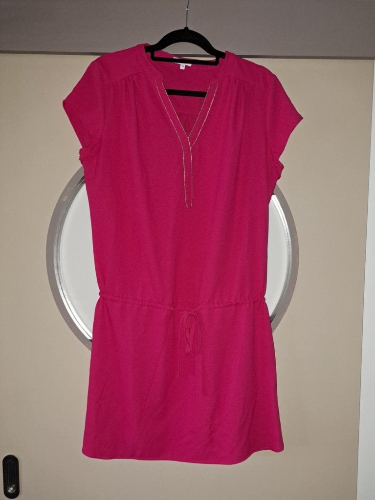 Phildar, mouwloze jurk, zomerjurk, 42/44, Kleding | Dames, Jurken, Maat 42/44 (L), Ophalen of Verzenden, Zo goed als nieuw, Roze