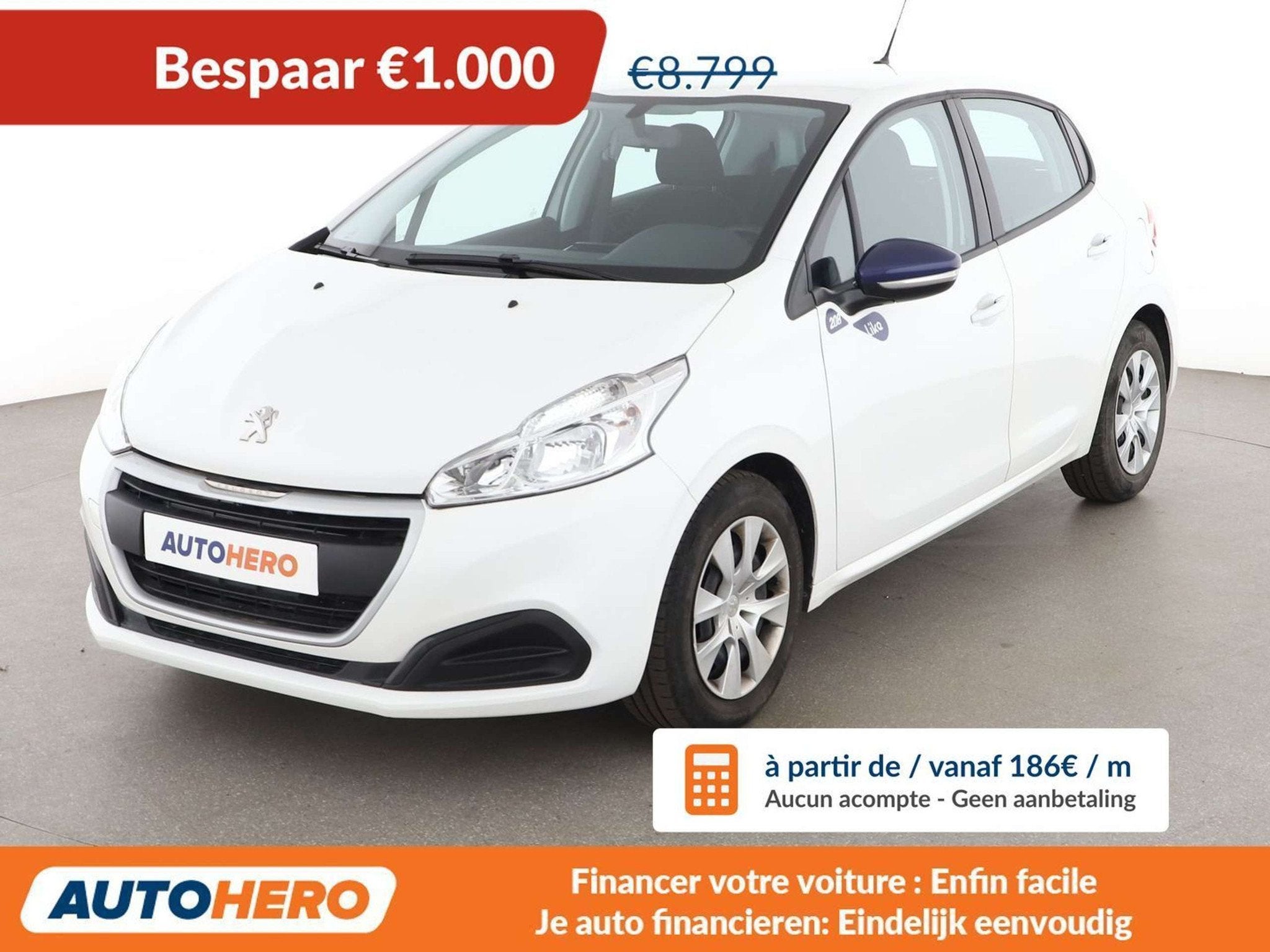 Peugeot 208 1.2 PureTech Like (bj 2019), Auto's, Stof, 1199 cc, Wit, 5 deurs