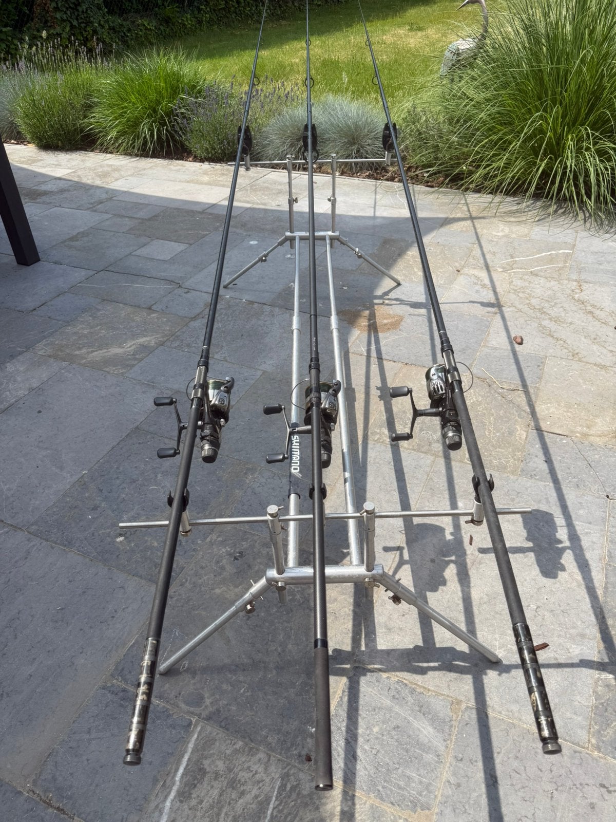 3 Karperhengels shimano Tribal 13”+ molens en toebehoren, Enlèvement, Ensemble complet